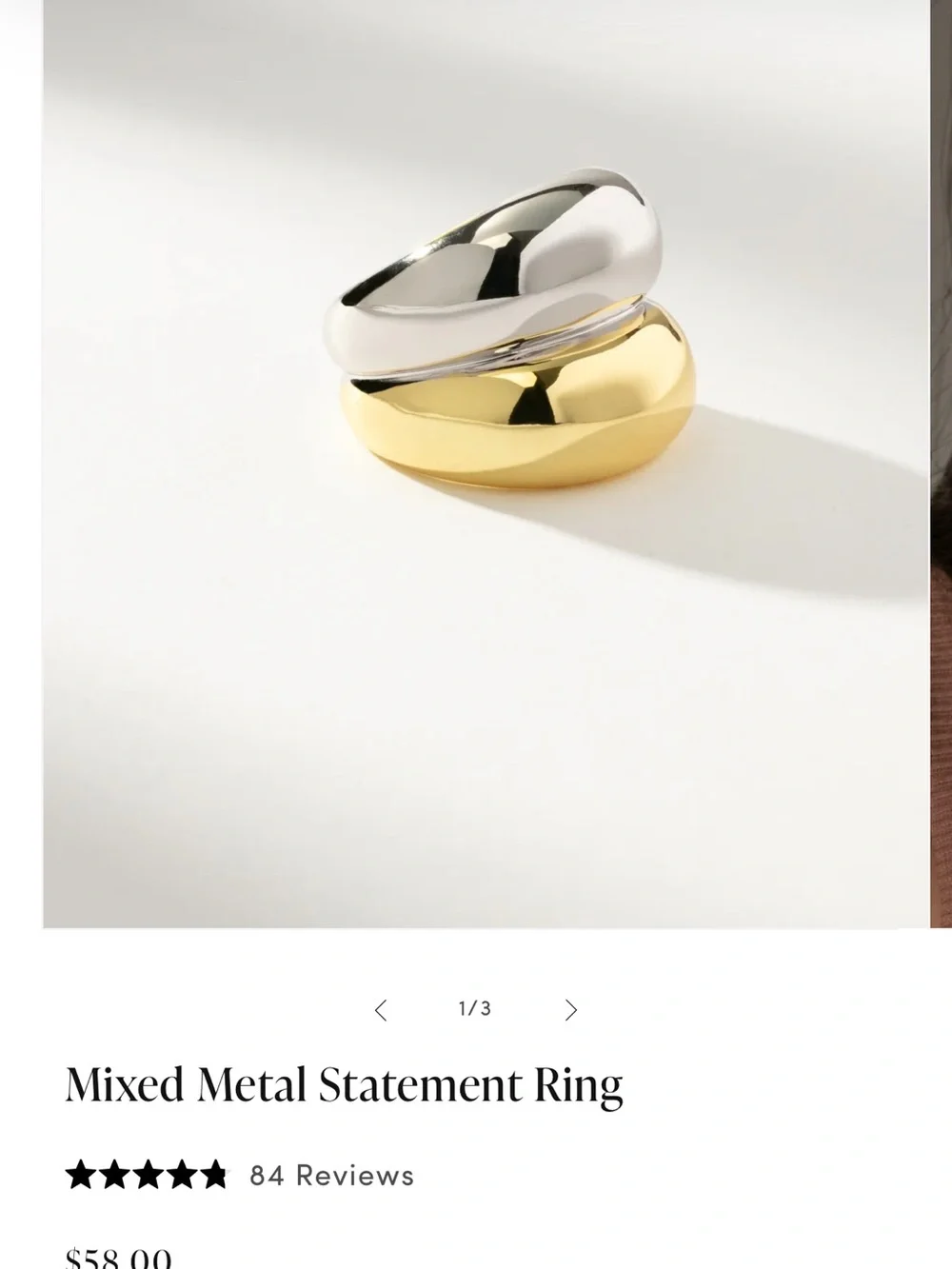 Uncommon James Polished Silver Double Dome Ring